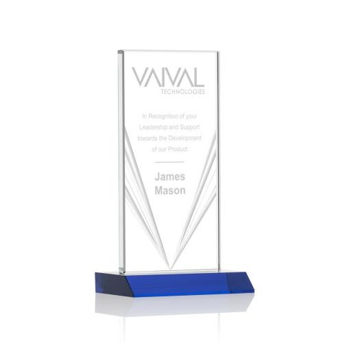 Awards and Plaques - Crystal Trophies - Henley Liquid&trade;  Blue Rectangle Crystal Trophy
