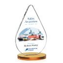 Moyer Full Color Amber Tear Drop Crystal Trophy