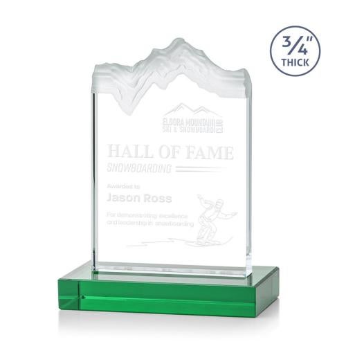 Awards and Plaques - Crystal Trophies - Castellanos Green Peaks Crystal Trophy
