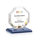Elder Full Color Blue Polygon Crystal Trophy