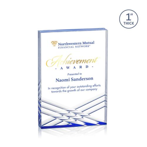 Awards and Plaques - Acrylic Trophies - Floyd Full Color Blue Rectangle Acrylic Trophy