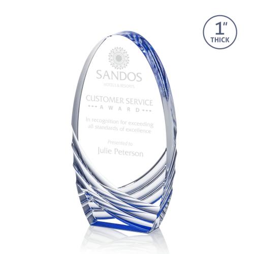 Awards and Plaques - Acrylic Trophies - Granger Blue Circle Acrylic Trophy