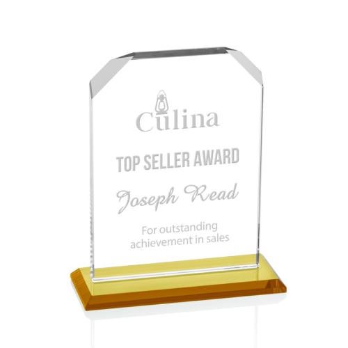 Awards and Plaques - Crystal Trophies - Calvert Amber Peaks Crystal Trophy