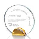 Kenney Amber Circle Crystal Trophy