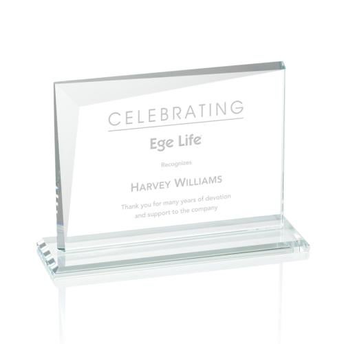 Awards and Plaques - Crystal Trophies - Leyva Clear Rectangle Crystal Trophy