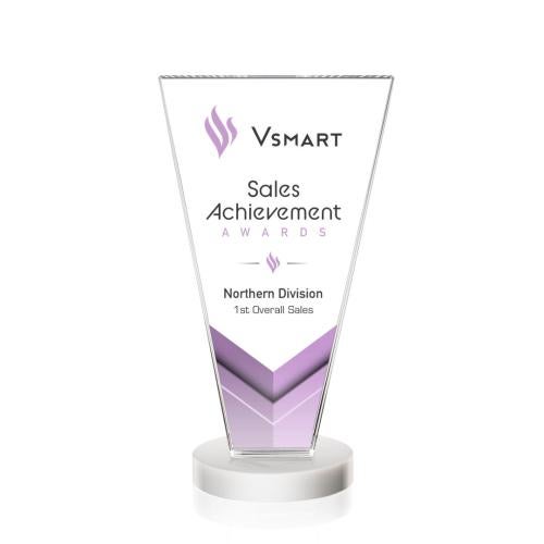 Awards and Plaques - Crystal Trophies - Reeves Full Color Fagan Polygon Crystal Trophy