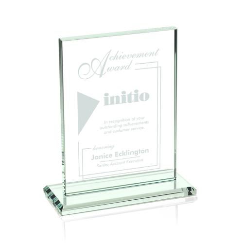 Awards and Plaques - Glass Trophies - Roach Jade Rectangle Glass Trophy
