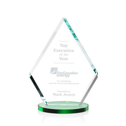 Awards and Plaques - Crystal Trophies - Curry Green Crystal Trophy