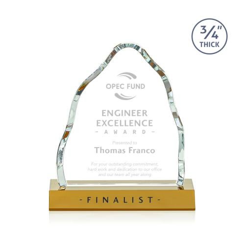 Awards and Plaques - Crystal Trophies - Hobbs Amber Crystal Trophy