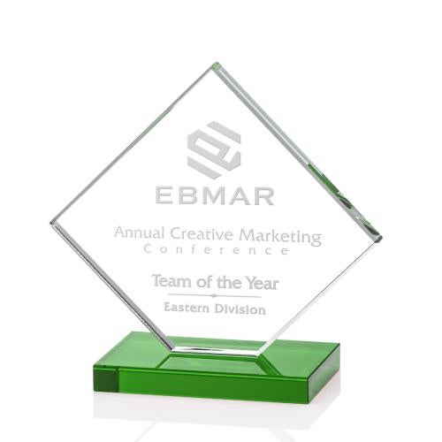 Awards and Plaques - Crystal Trophies - Argueta Green Crystal Trophy