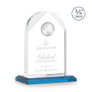 Cortez Sky Blue Globe Crystal Trophy