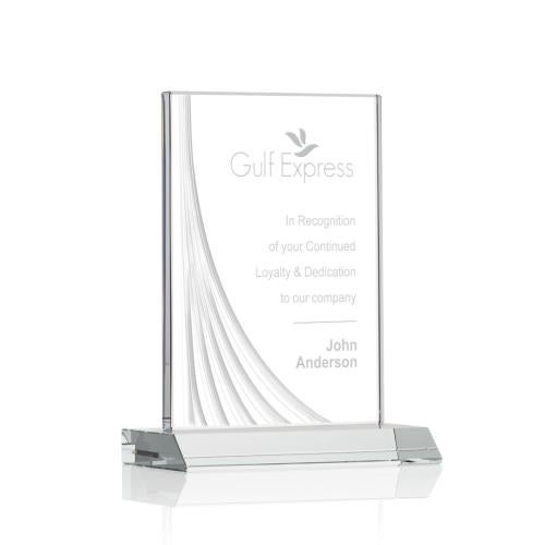 Awards and Plaques - Crystal Trophies - Goldstein Liquid™ Clear Rectangle Crystal Trophy