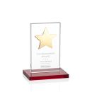 Zuniga Star Red/Gold Rectangle Crystal Trophy