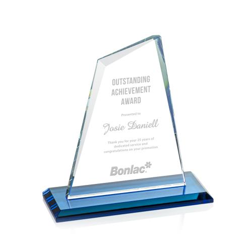 Awards and Plaques - Crystal Trophies - Summit Sky Blue Peaks Crystal Trophy