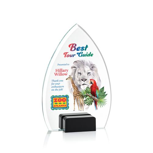 Awards and Plaques - Crystal Trophies - Porter Full Color Black Crystal Trophy