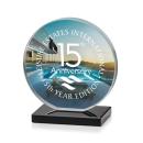 Drummond Full Color Black Circle Crystal Trophy