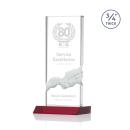 Rubin Red Rectangle Crystal Trophy