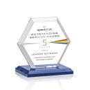Santos Full Color Blue Polygon Crystal Trophy