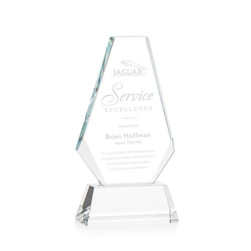 Awards and Plaques - Crystal Trophies - Mcleod on Helton Base Clear Polygon Crystal Trophy