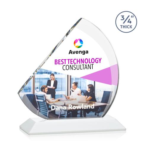 Awards and Plaques - Crystal Trophies - Yanez Full Color Fagan Peaks Crystal Trophy