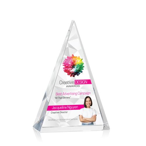 Awards and Plaques - Crystal Trophies - Soriano Full Color Pyramid Crystal Trophy