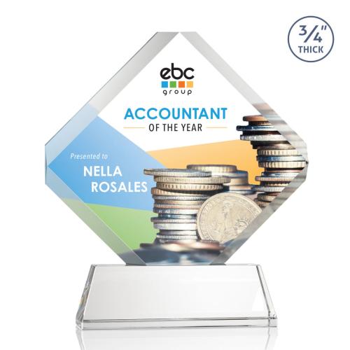 Awards and Plaques - Crystal Trophies - Jacobsen on Helton Full Color Starfire Crystal Trophy