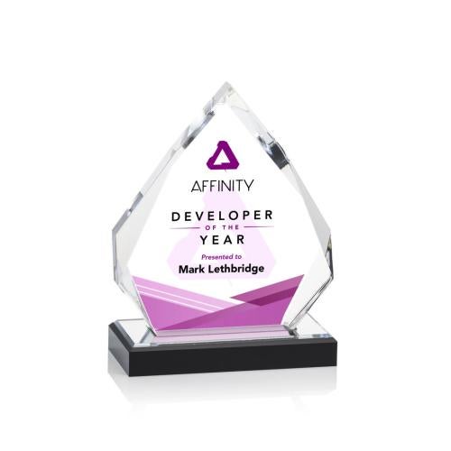 Awards and Plaques - Acrylic Trophies - McCarthy Full Color Silver Polygon Acrylic Trophy