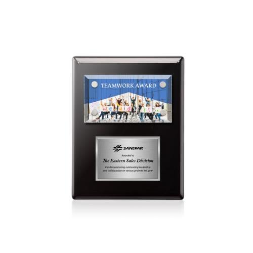 Awards and Plaques - Wall Plaque Awards - Woodward Full Color Plaque - Black/Silver