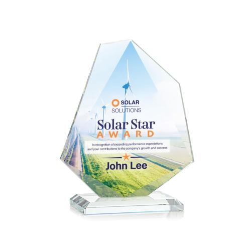 Awards and Plaques - Crystal Trophies - McGhee Full Color Starfire Unique Crystal Trophy