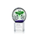 Williamson Globe on Square Crystal Base Glass Trophy