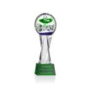 Williamson on Saldana Crystal Base Green Towers Glass Trophy