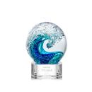Ocean Wave on Half Round Clear Globe Glass Trophy