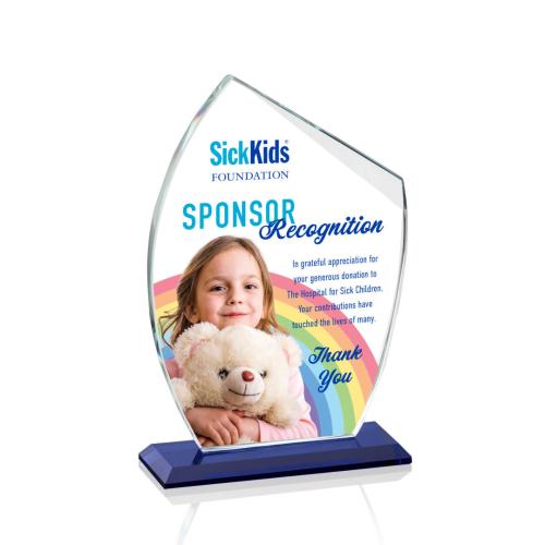 Awards and Plaques - Crystal Trophies - Dumas Full Color Peaks Crystal Trophy