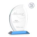 Oakes Sky Blue Flame Crystal Trophy