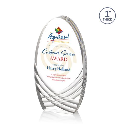 Awards and Plaques - Acrylic Trophies - Granger Full Color Clear Circle Acrylic Trophy