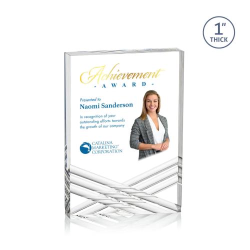 Awards and Plaques - Acrylic Trophies - Floyd Full Color Clear Rectangle Acrylic Trophy