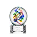 Blackburn on Half Round Base Clear Globe Glass Trophy