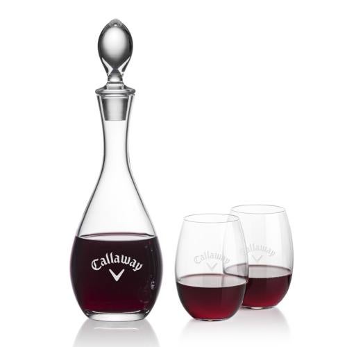 Custom Barware Glasses - Carafes - Hastings Decanter & Randolph Stemless Wine