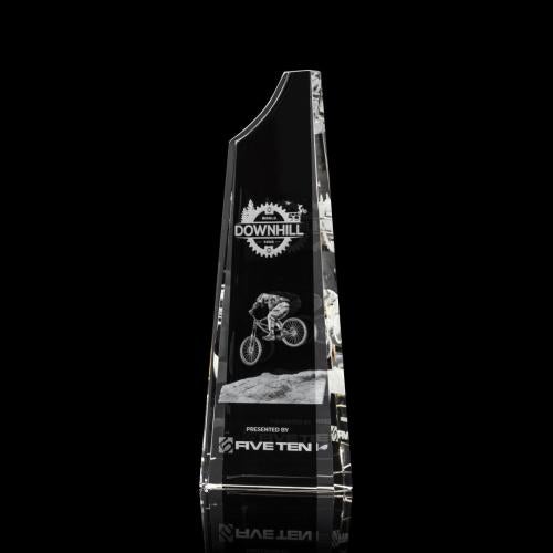 Awards and Plaques - Crystal Trophies - Webber 3D Peaks Crystal Trophy