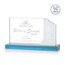 Marsh Sky Blue Rectangle Crystal Trophy