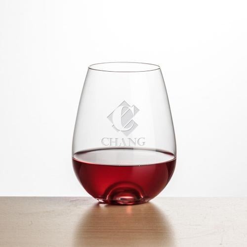 Custom Barware Glasses - Wine Glasses - Walter Stemless Wine - Deep Etch