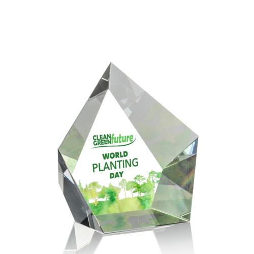 Awards and Plaques - Crystal Trophies - Ernst Full Color Polygon Crystal Trophy