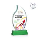 Summers Full Color on Helton Base Green Flame Crystal Trophy