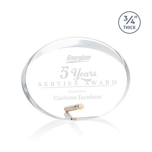 Awards and Plaques - Acrylic Trophies - Huggis Gold Circle Acrylic Trophy