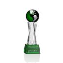 Branch Green/Silver Globe Crystal Trophy