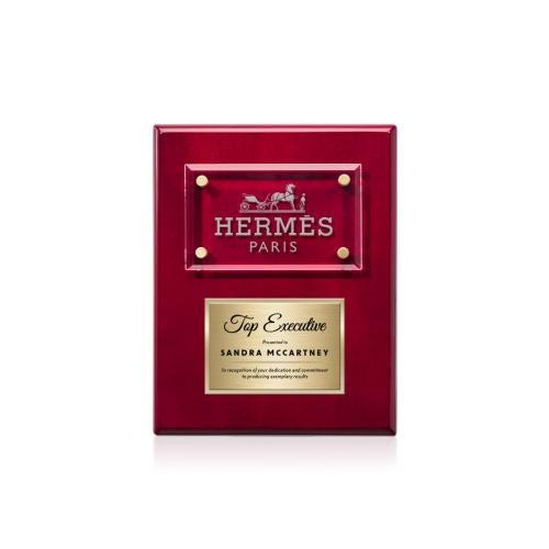 Awards and Plaques - Wall Plaque Awards - Woodward Plaque - Rosewood/Gold