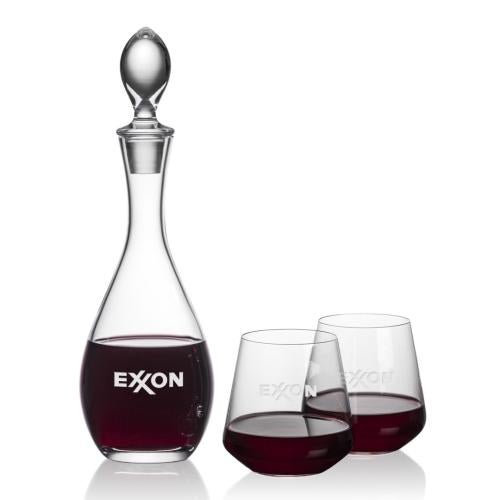 Custom Barware Glasses - Carafes - Hastings Decanter & Stevenson Stemless Wine