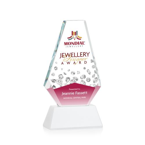 Awards and Plaques - Crystal Trophies - Mcleod Full Color on Helton Base Fagan Polygon Crystal Trophy