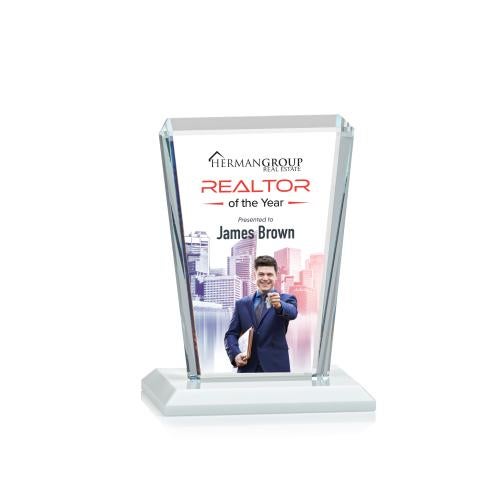 Awards and Plaques - Crystal Trophies - Frank Full Color Fagan Rectangle Crystal Trophy