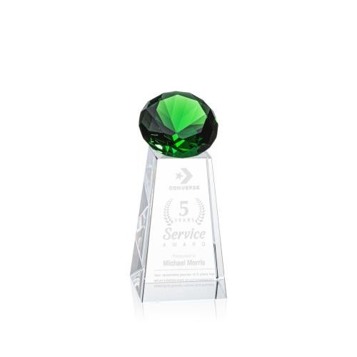 Awards and Plaques - Crystal Trophies - Tall Emerald Crystal Trophy